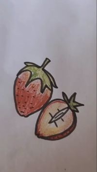 数字3画草莓  