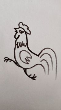 奔跑的公鸡、简单画  