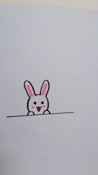 一条线、两个半圆、一个括号画可爱的小兔子！一学就会！  