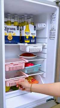 冰箱伸缩篮，冰箱收纳省空间。#冰箱调节篮#冰箱伸缩挂篮