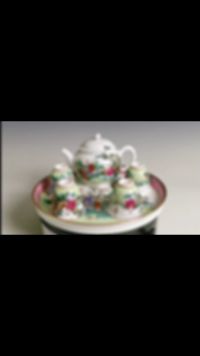 何丽芬老师非遗广彩作品-童趣图六头茶具