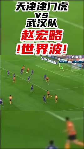 中超-赵宏略禁区外围起脚直接，世界波！下半场开场武汉队1-1打平
