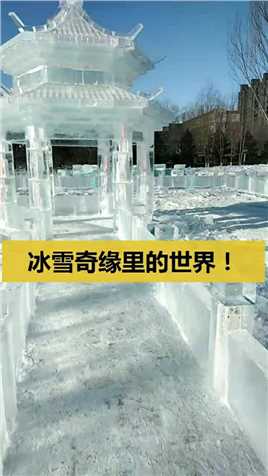 用冰做的房子你见过吗？哈尔滨冰雕艺术，像极了冰雪世界！  