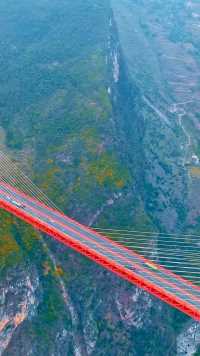 世界第一高桥，北盘江大桥，高565米，横跨云贵两省。  