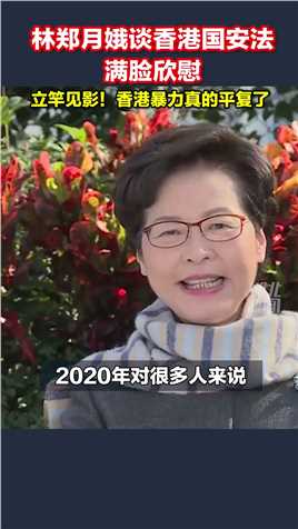 林郑月娥谈到香港国安法时满脸欣慰：立竿见影！香港暴力真的平复了
